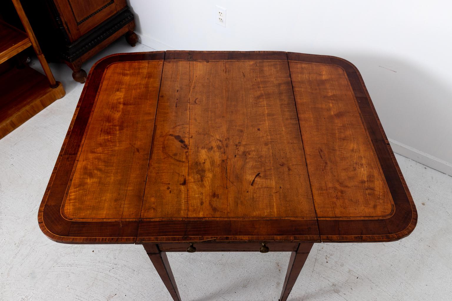 English Satinwood Pembroke Table For Sale