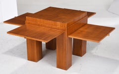 Tavolino estraibile in legno di raso di Michel Dufet