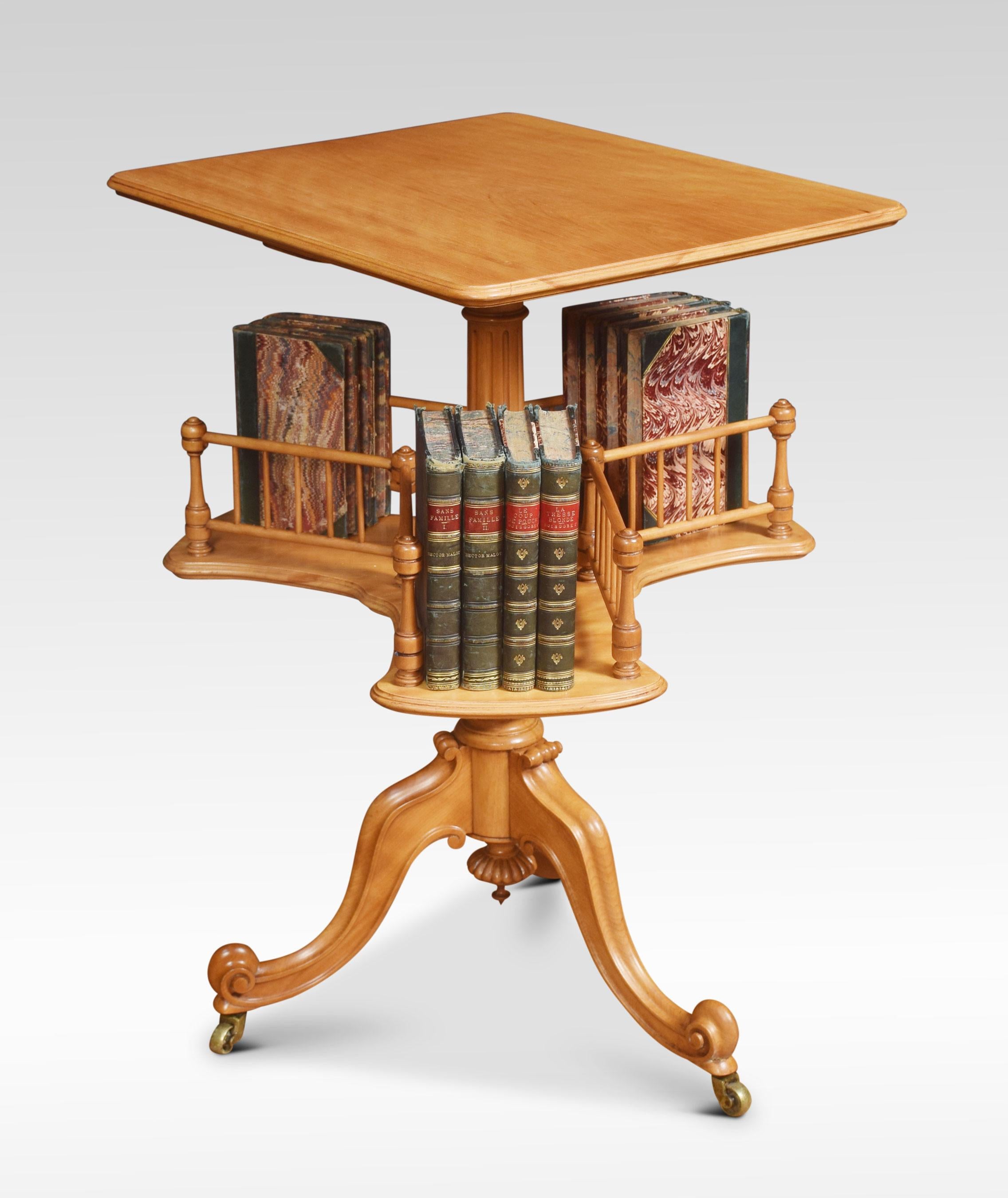 Satinwood Revolving Book Table In Good Condition For Sale In Cheshire, GB
