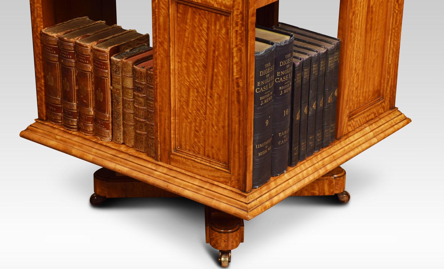 Satinwood Revolving Bookcase 1
