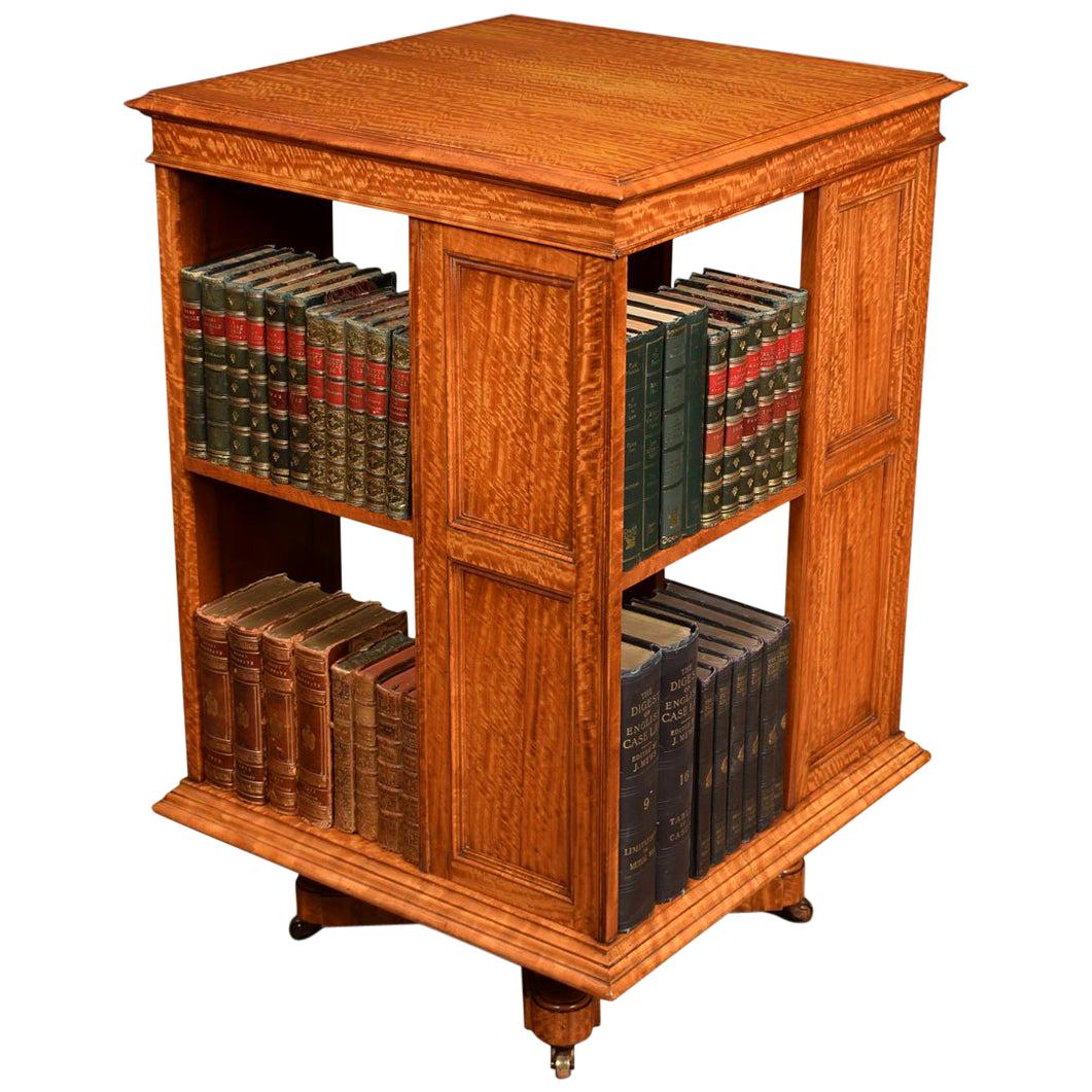 Satinwood Revolving Bookcase