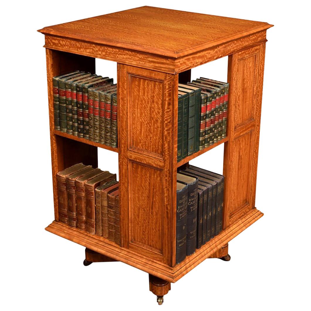 Satinwood Revolving Bookcase