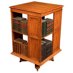 Satinwood Revolving Bookcase