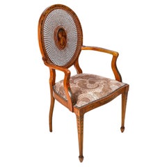 Fauteuil Sheraton Revival en bois satiné, vers 1900