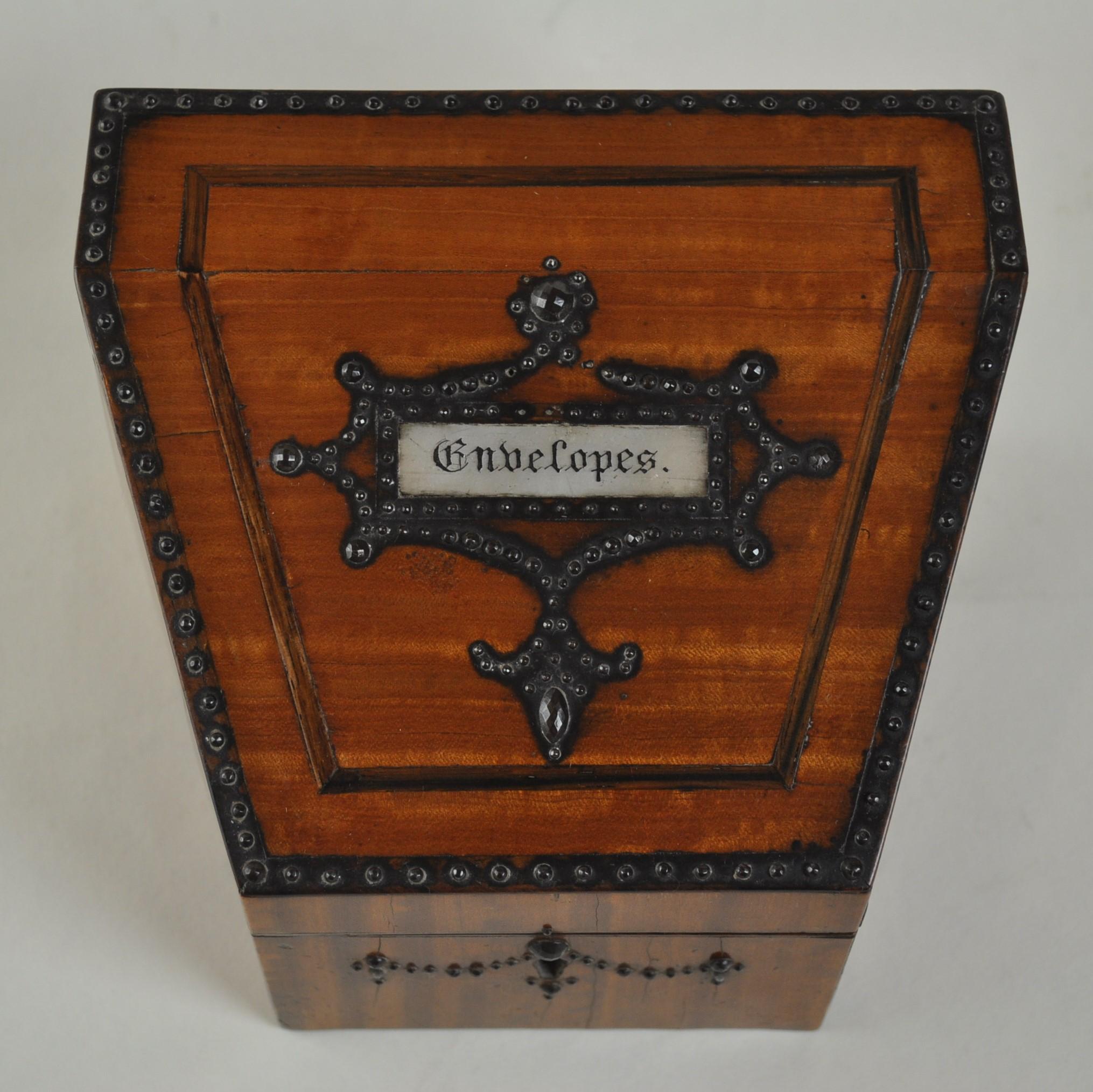 19th Century Satinwood Stationery Box For Sale