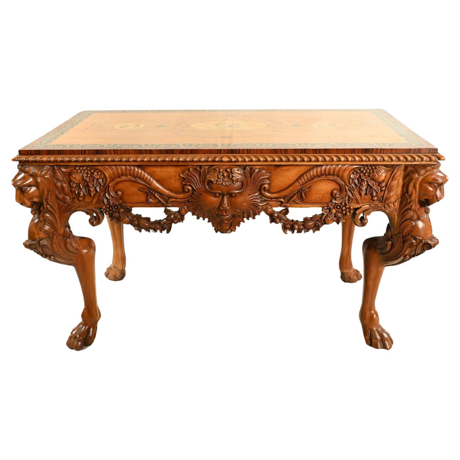 Table console en bois satiné 