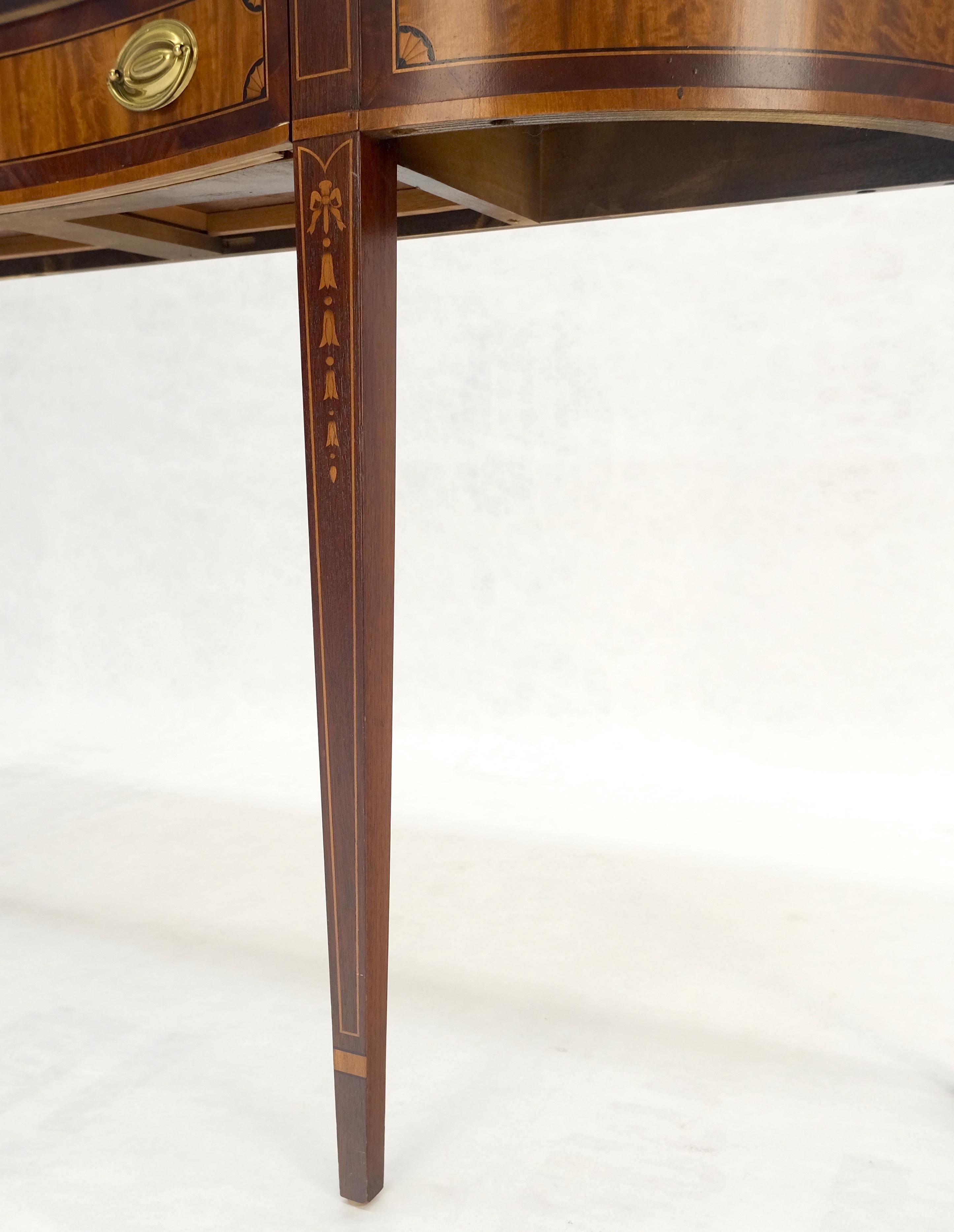 Satinwood Very Fine Inlayed Serpentine Front One Drawer Console Sofa Table MINT! en vente 5