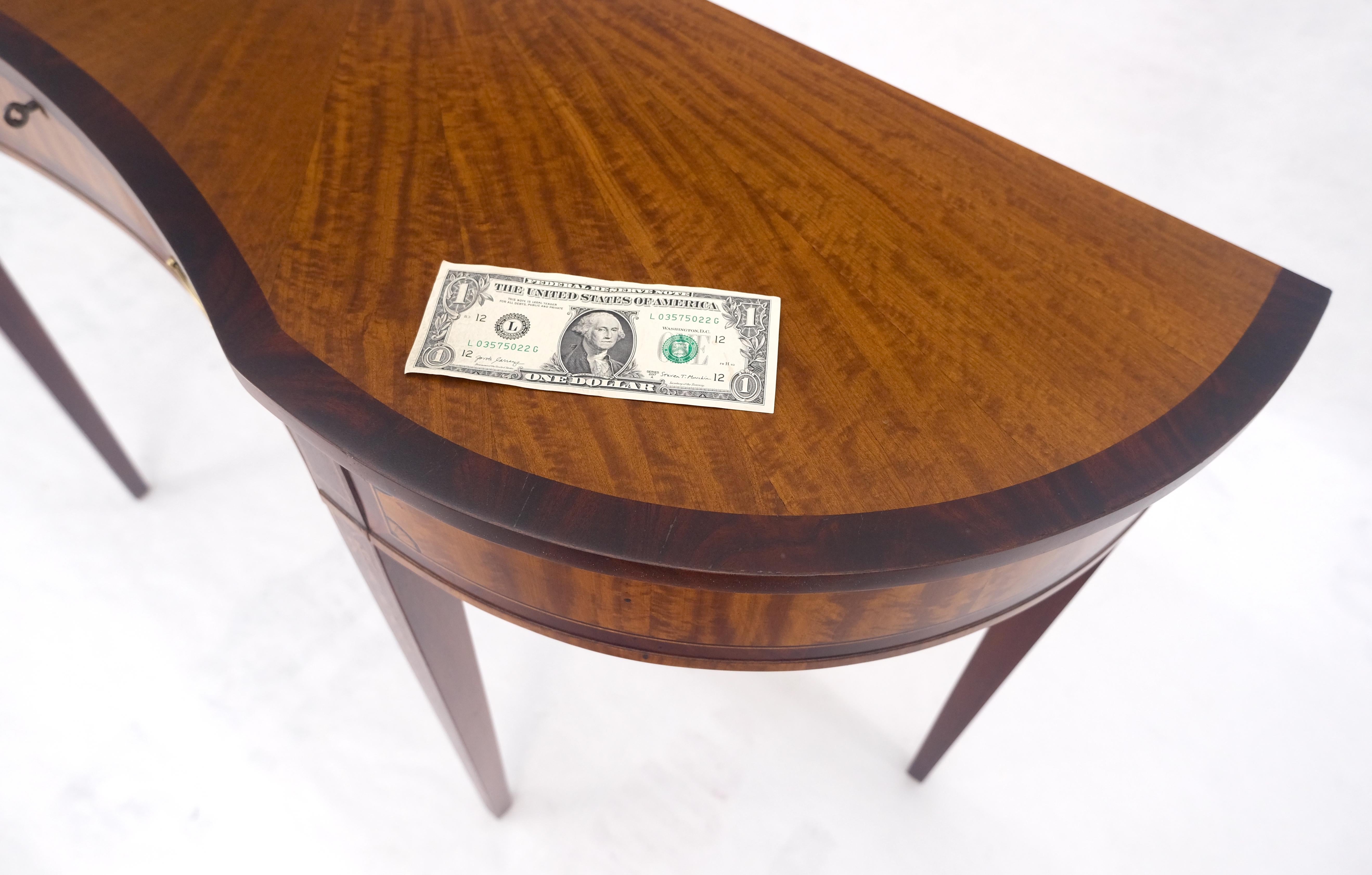 Satinwood Very Fine Inlayed Serpentine Front One Drawer Console Sofa Table MINT! en vente 9