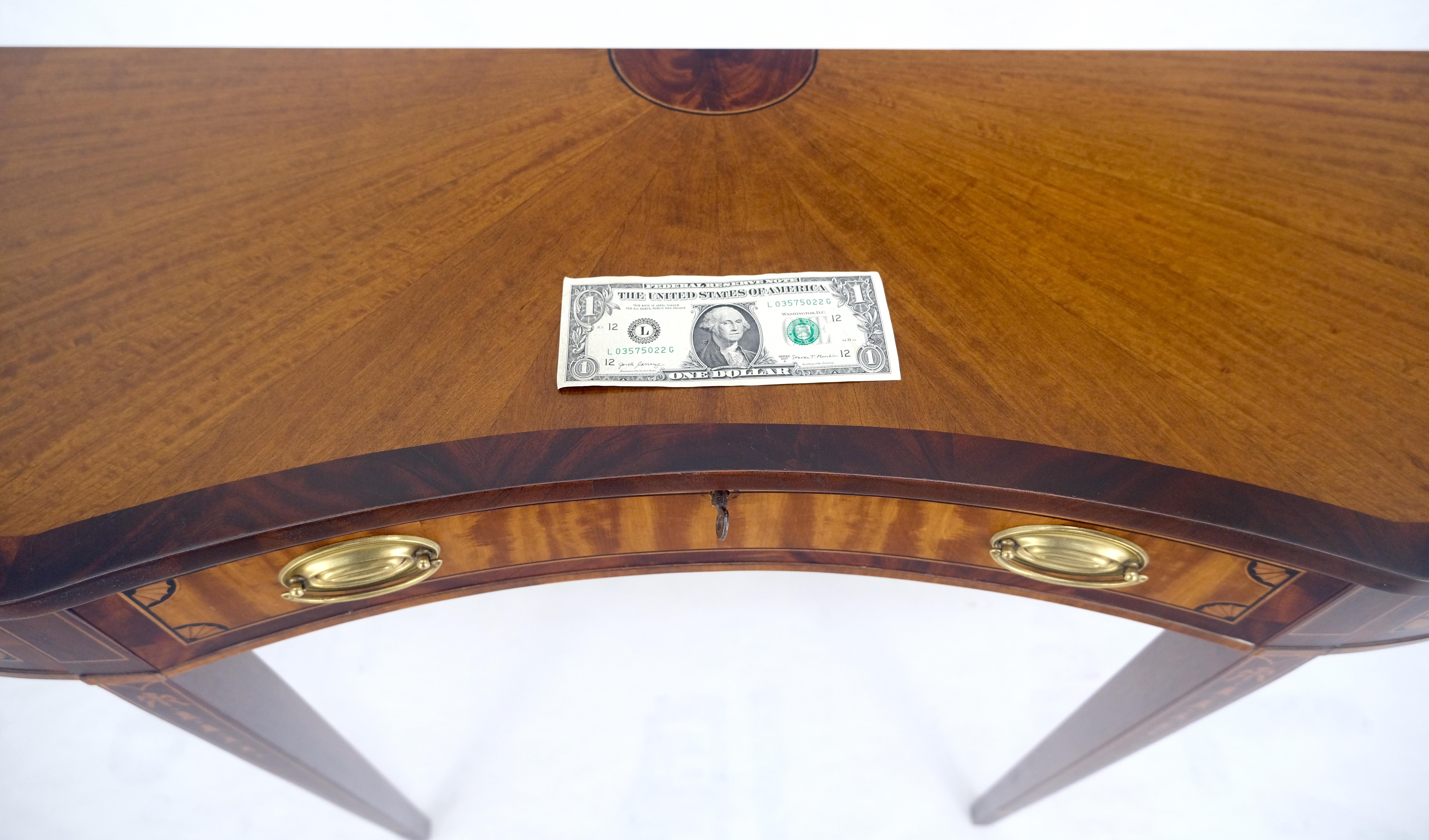 Satinwood Very Fine Inlayed Serpentine Front One Drawer Console Sofa Table MINT! en vente 1