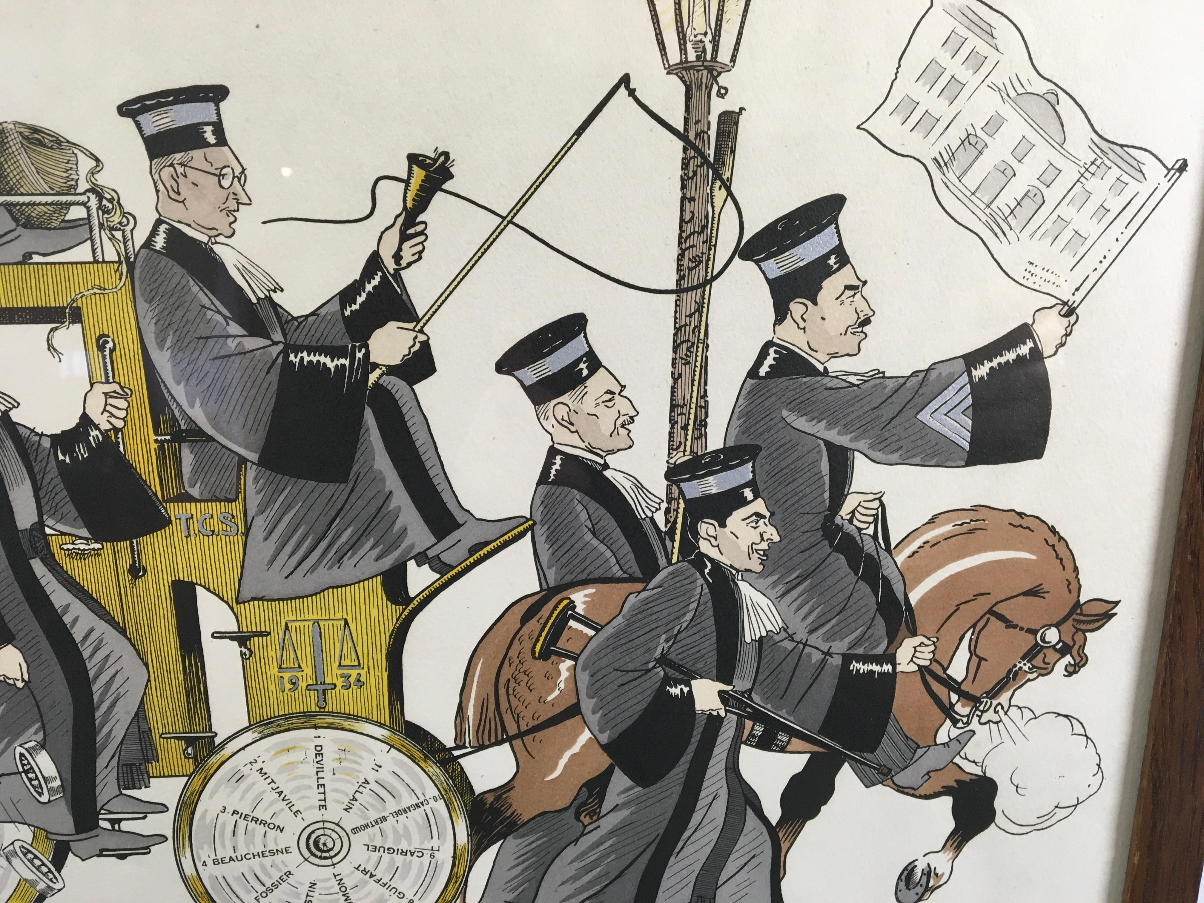 René Gontran Ranson, Parade of Lawyers with Carriage, France In Good Condition For Sale In Retie, BE