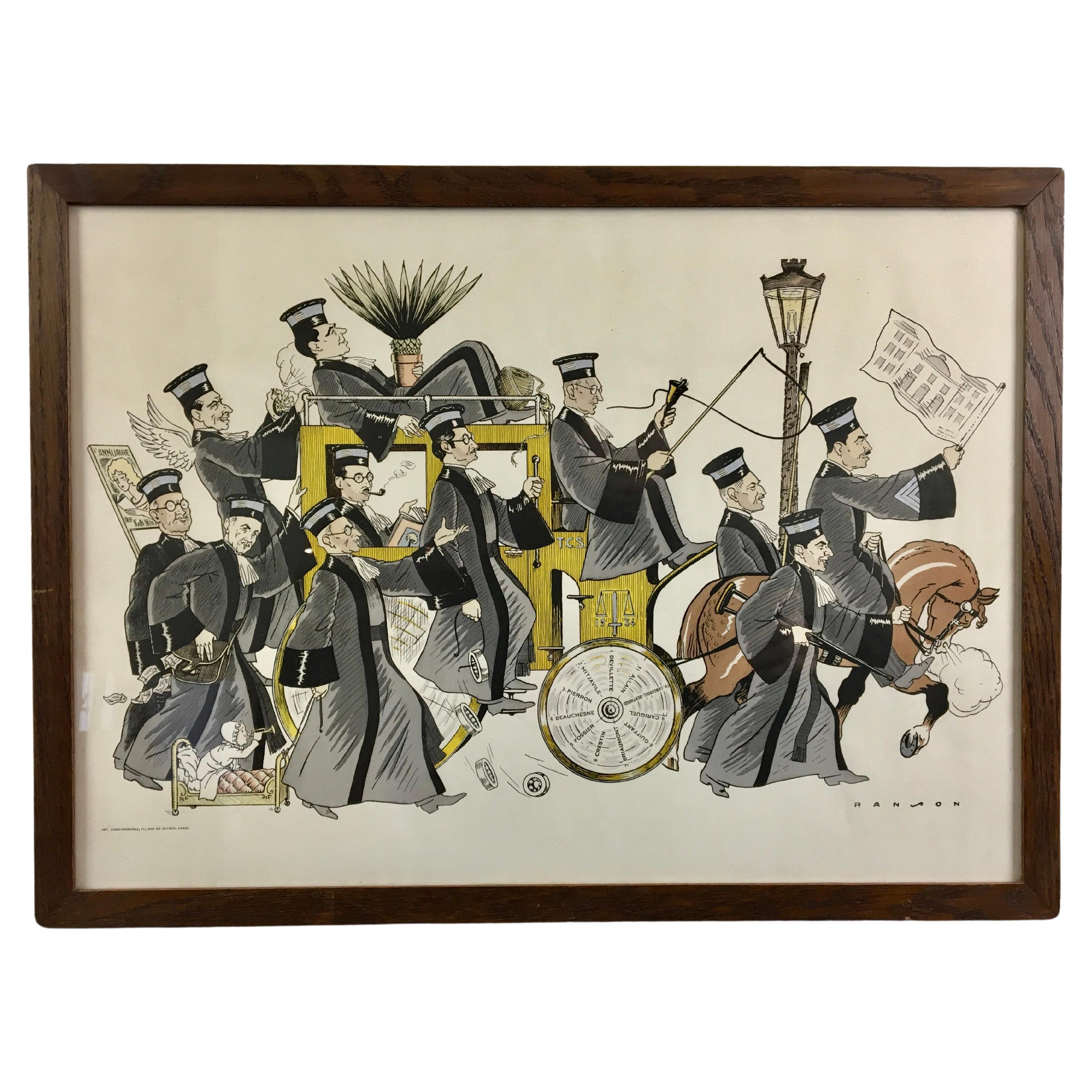 René Gontran Ranson, Parade of Lawyers with Carriage, France For Sale