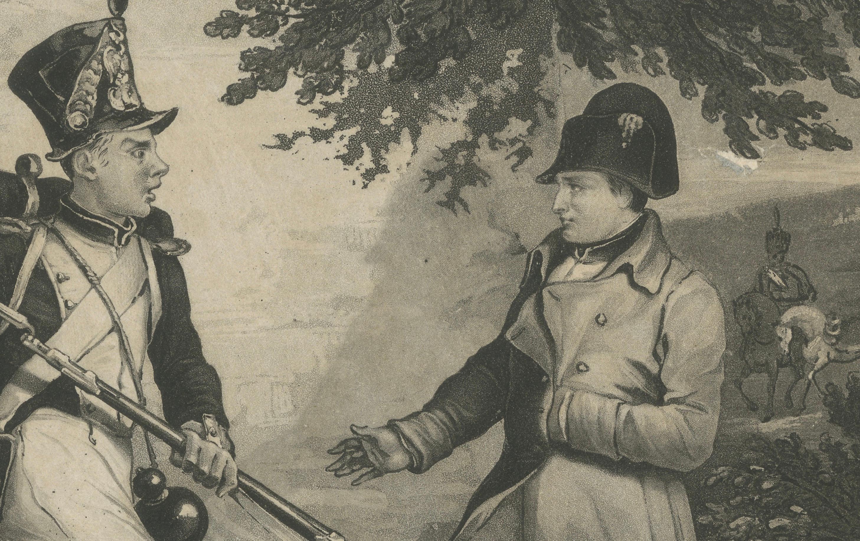 Satirical German Military Engraving of Napoleon as the Little Corporal, c1835