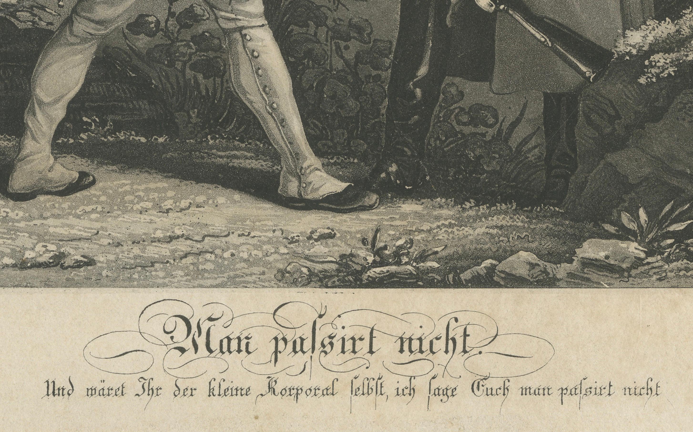 Satirical German Military Engraving of Napoleon as the Little Corporal, c1835