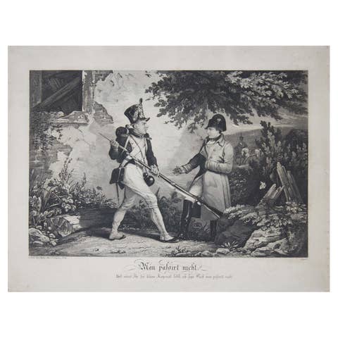 Satirical German Military Engraving of Napoleon as the Little Corporal, c1835