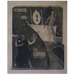 Satirical Lithograph by Peter Jacques "The Beast" London Artist Royal Academy