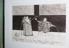 Satirical Lithograph by Peter Jacques "Unimportant Man" Artist Royal Academy
