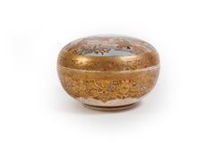 Satsuma Covered Box with Figures, Porcelain, Japan, Late 19th Century