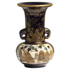 Satsuma earthenware cabinet vase