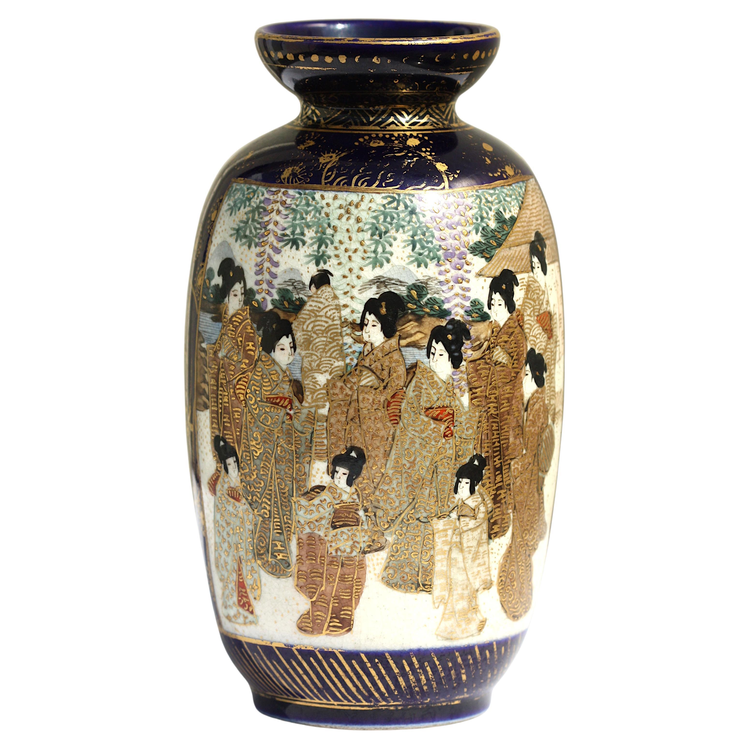Satsuma earthenware vase For Sale