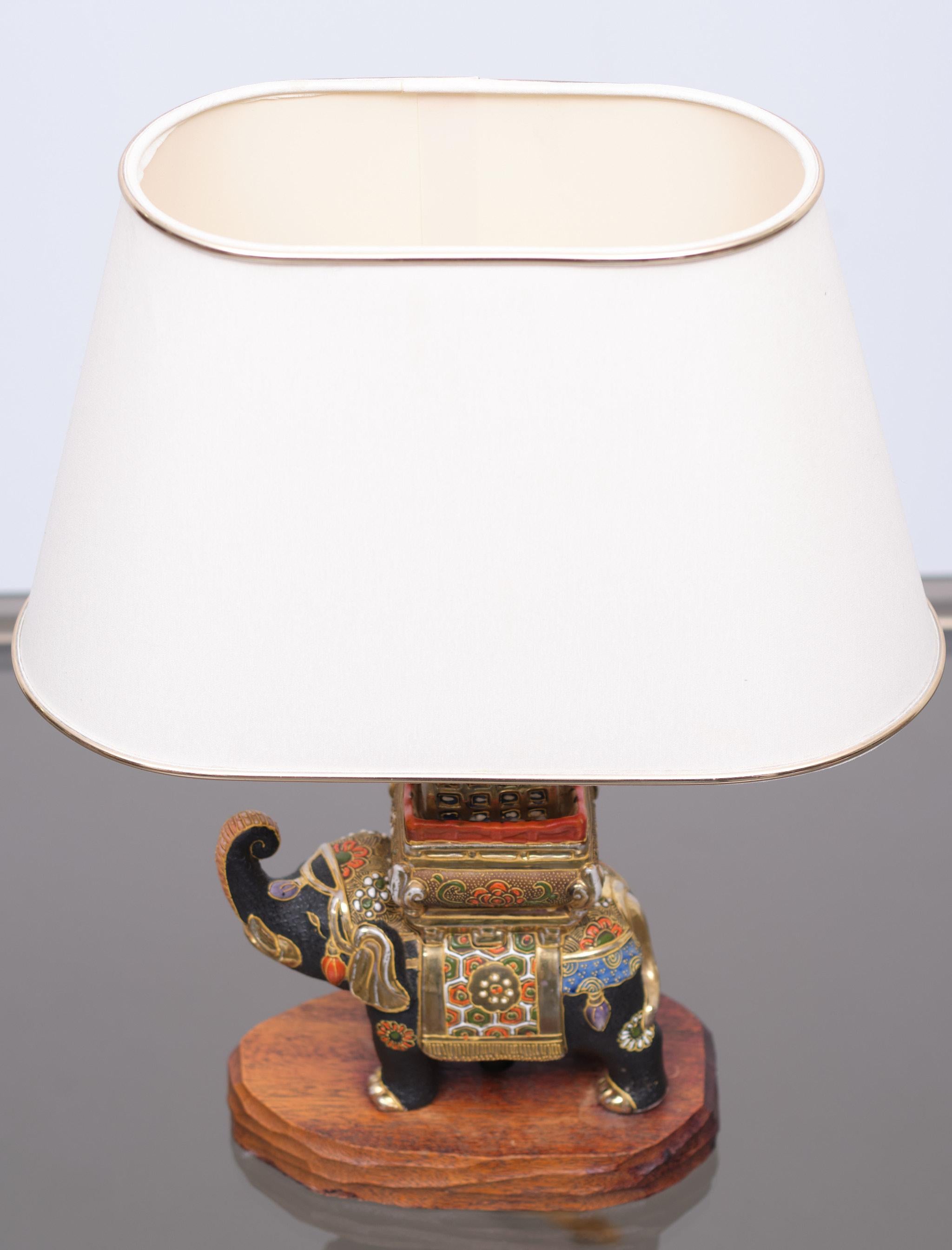 Satsuma Elephant Table Lamp, 1930s, Japan 2