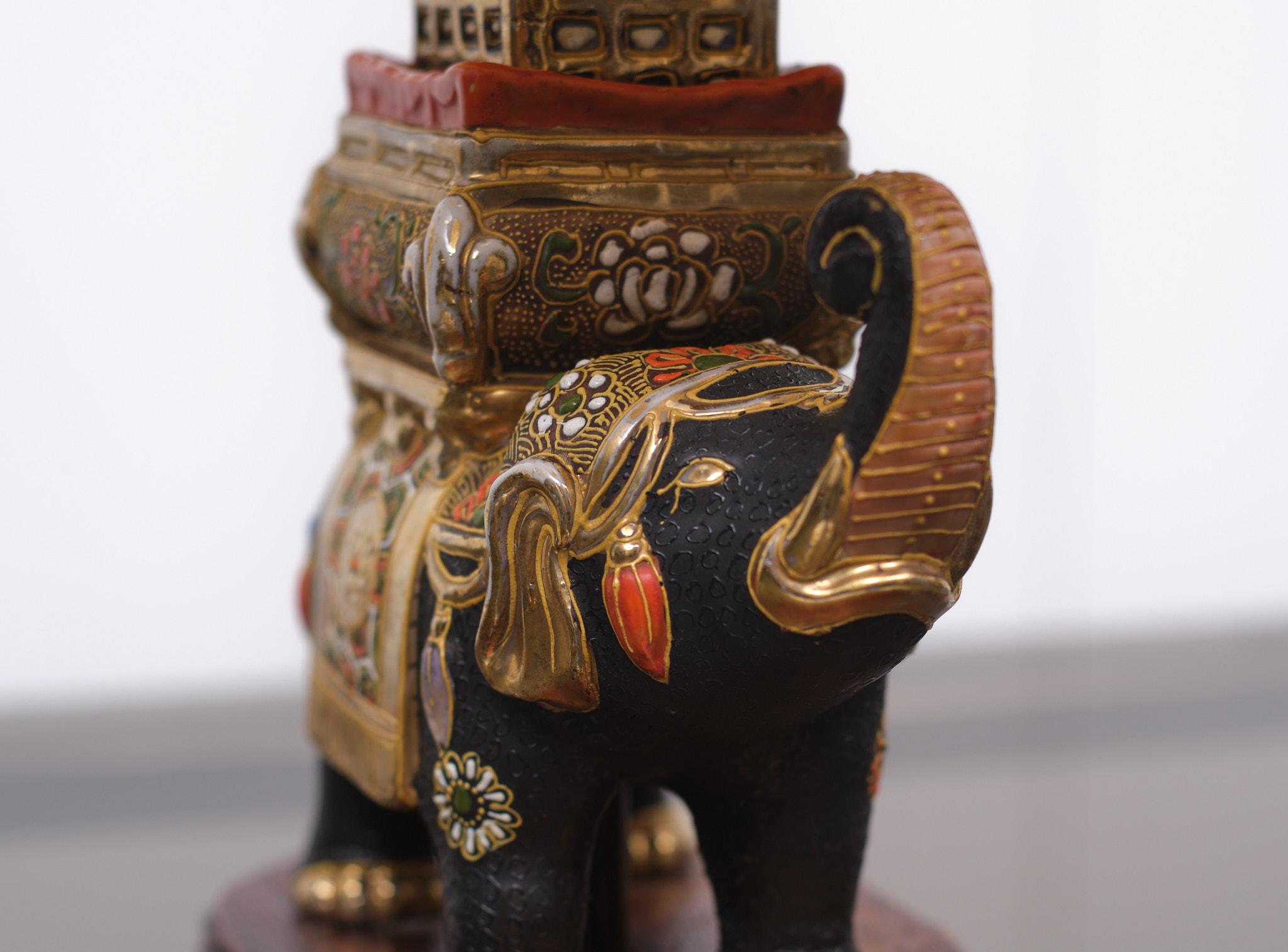 Chinoiserie Satsuma Elephant Table Lamp, 1930s, Japan