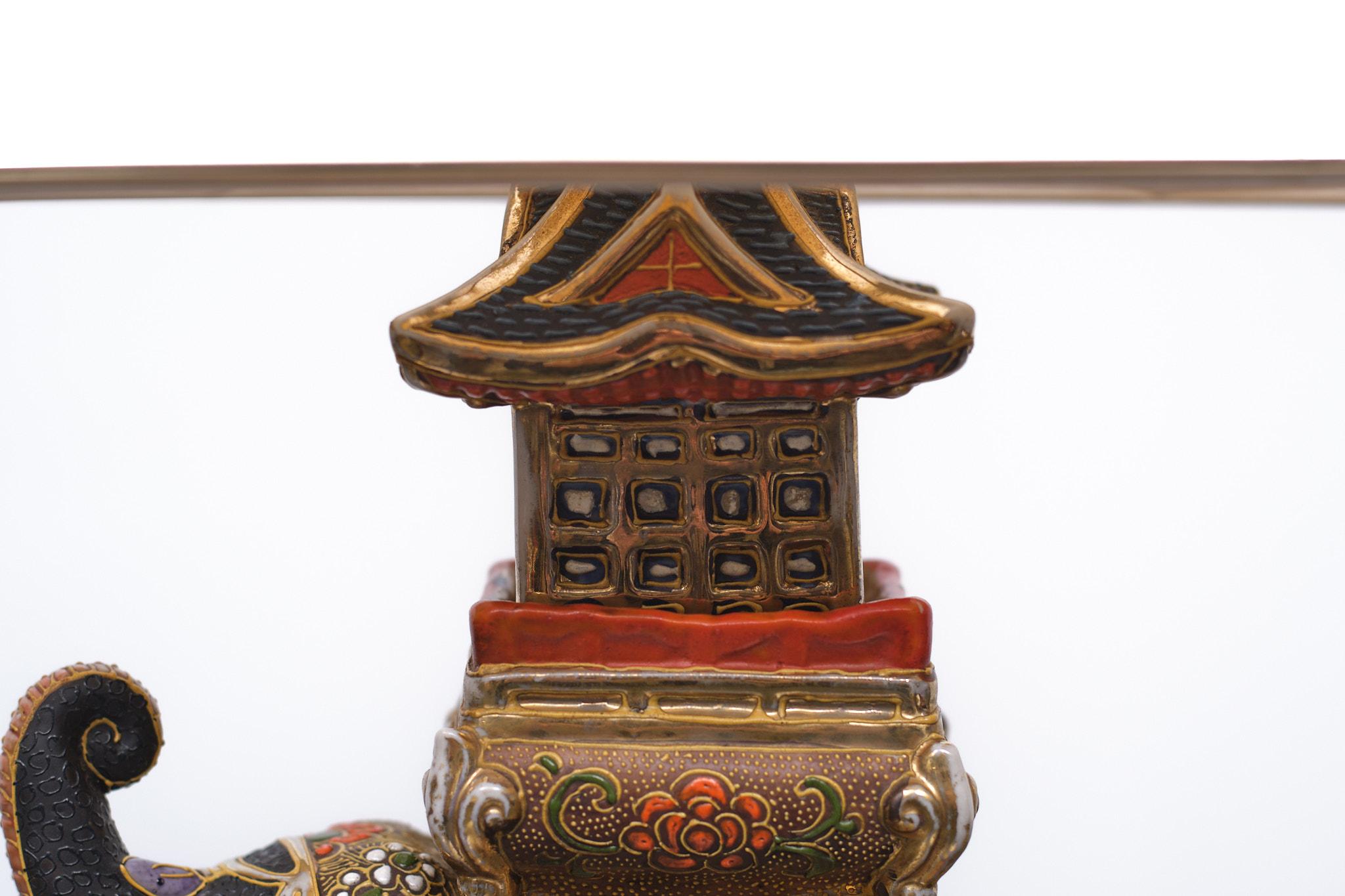 Satsuma Elephant Table Lamp, 1930s, Japan In Good Condition In Den Haag, NL