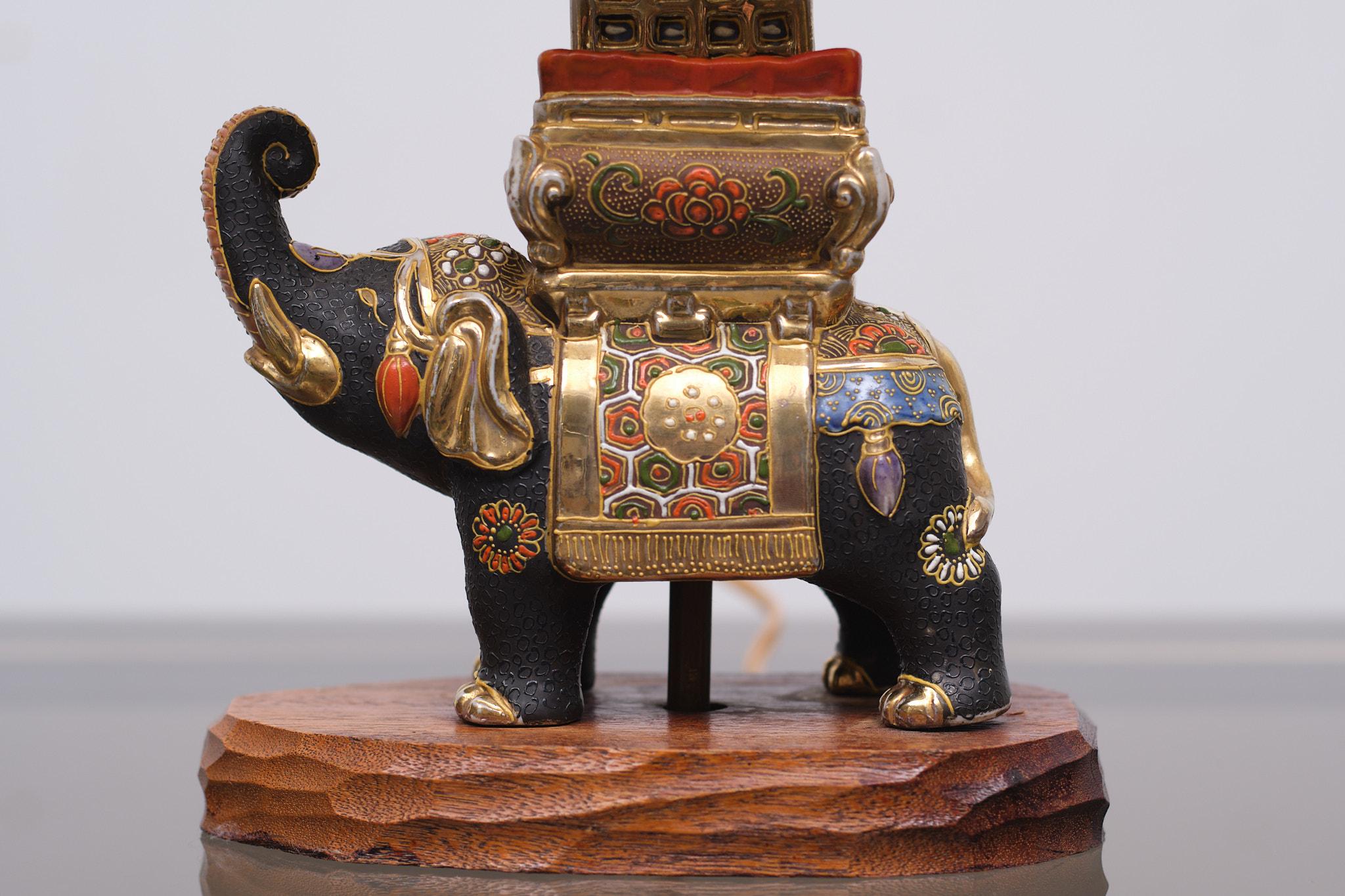 Satsuma Elephant Table Lamp, 1930s, Japan 1