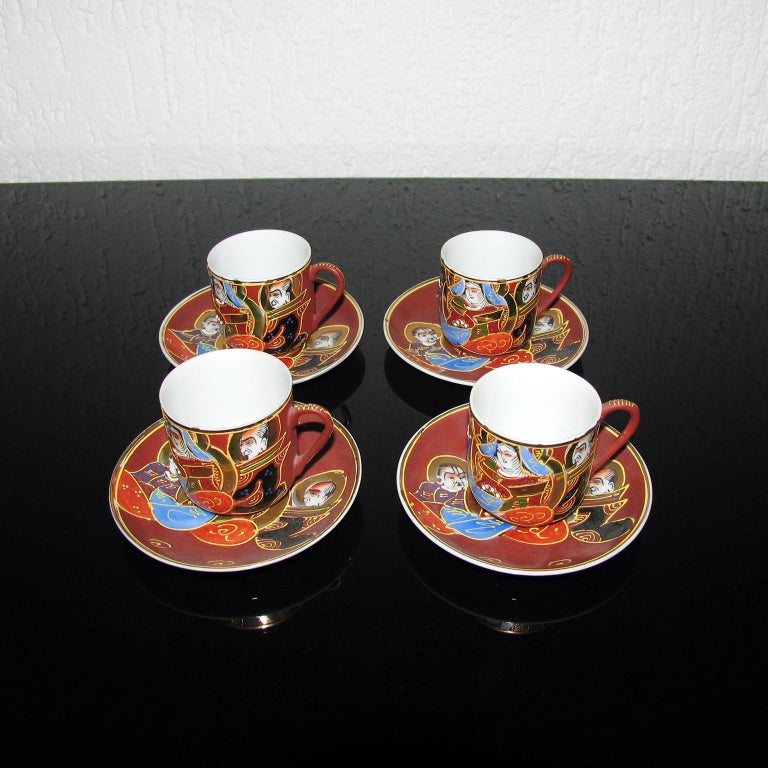 Satsuma Geisha Lithophane Porcelain Tea Set, Mid-Century, Japan In Good Condition For Sale In Bochum, NRW