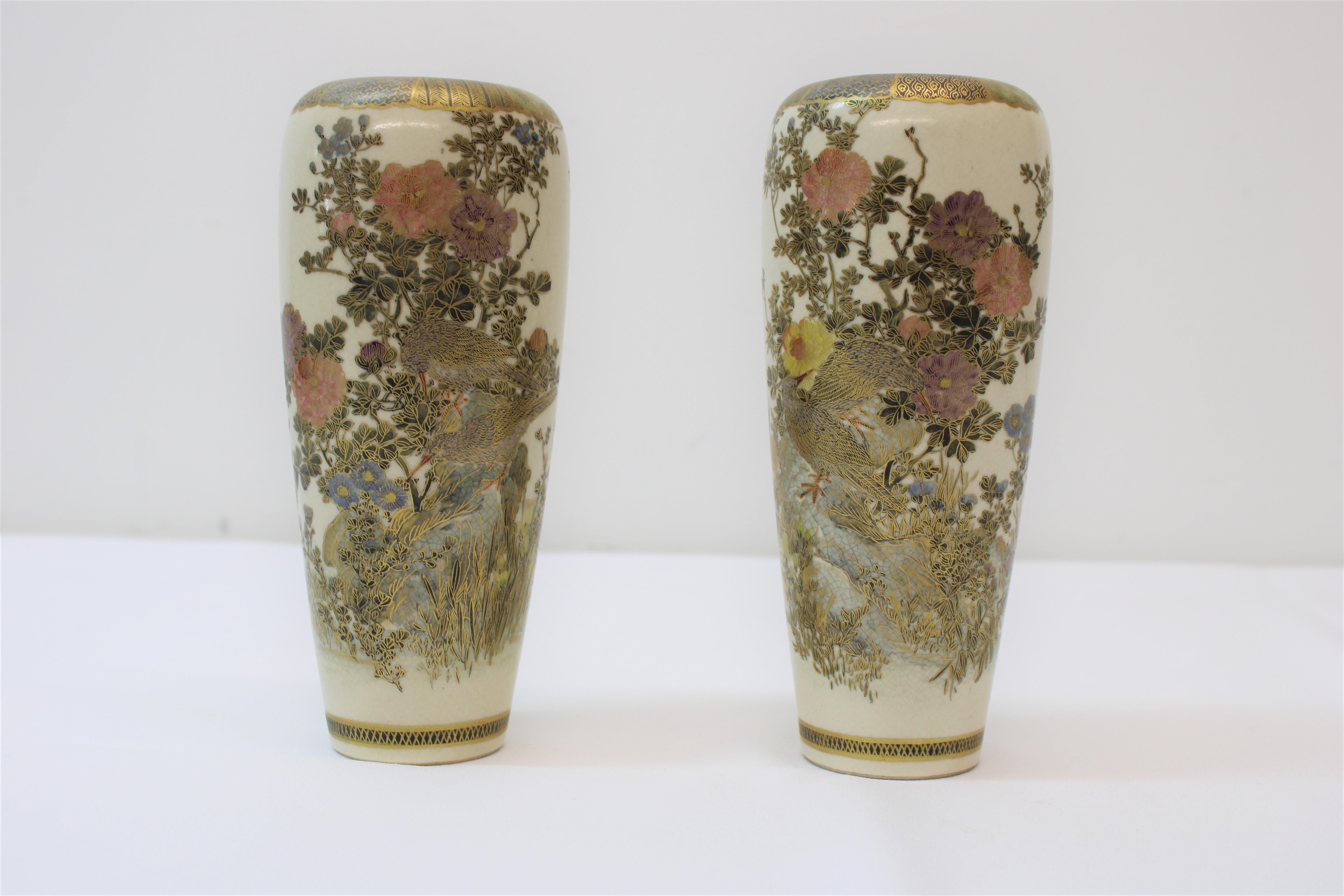 Vases peints à la main Satsuma en vente 3