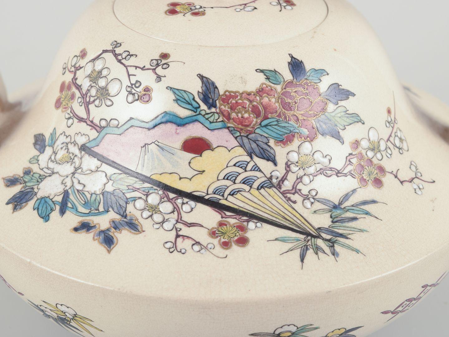 Japanese Satsuma, Imperial Japan. Miniature teapot in earthenware. Approx. 1870s For Sale