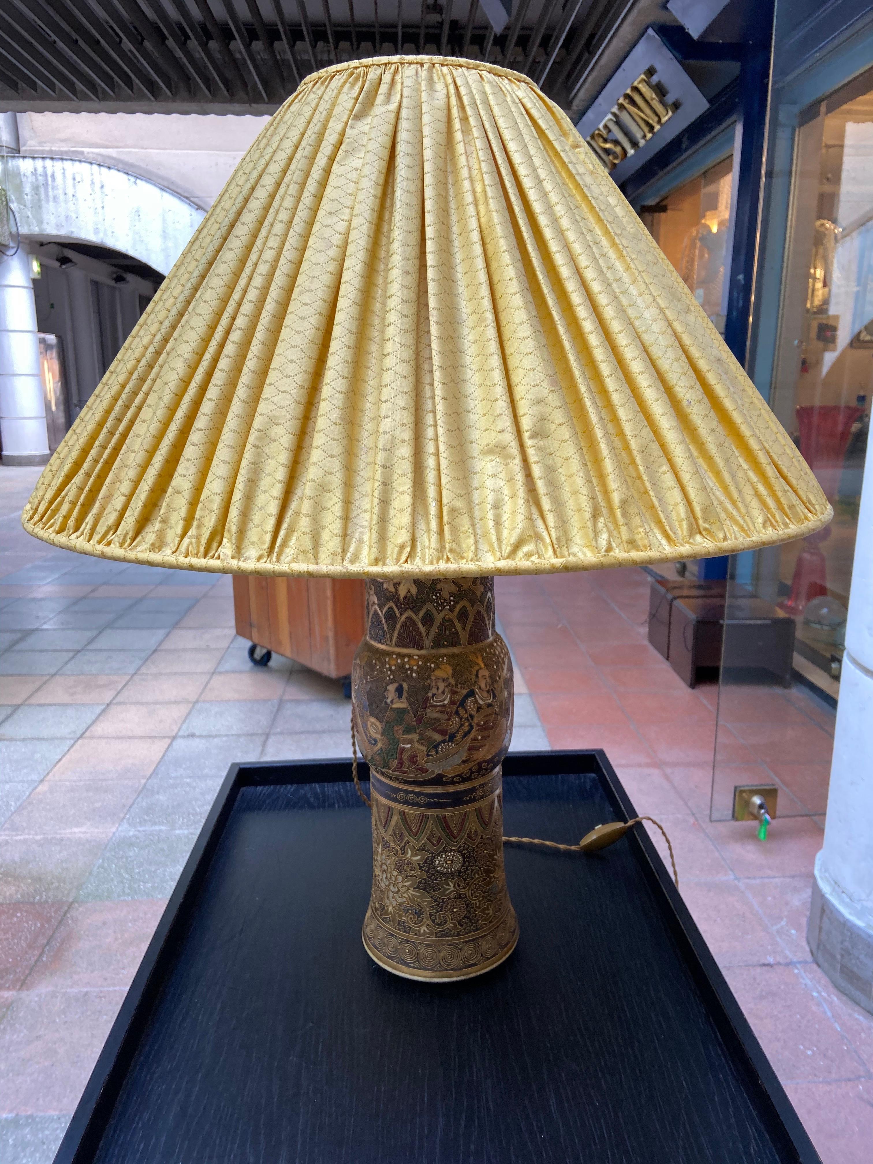 Satsuma Lamp Japan, Porcelain, circa 1930 In Good Condition In Saint ouen, FR