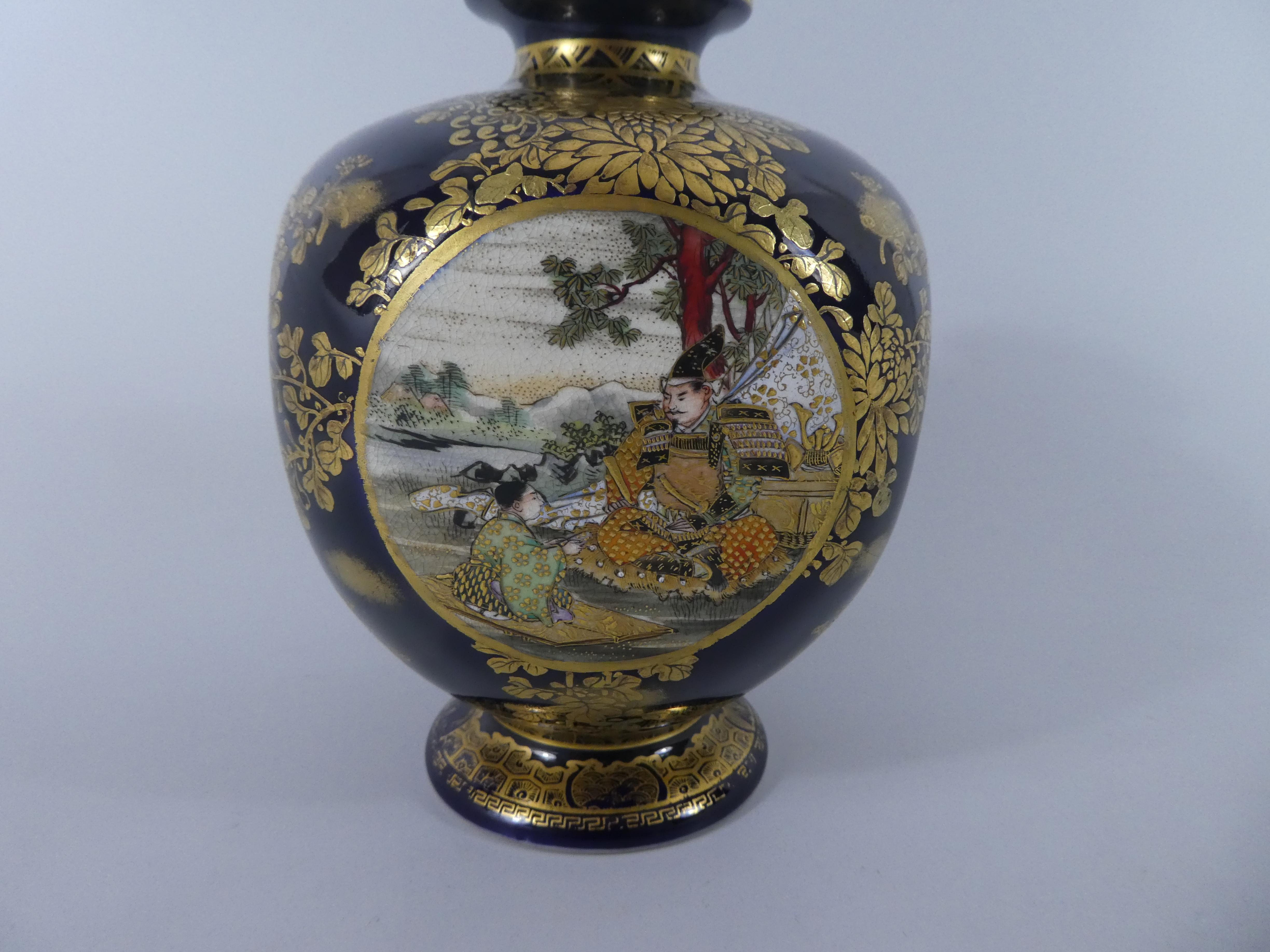 Satsuma Pottery Squared Vase, Kinkozan, circa 1890, Meiji Period 3