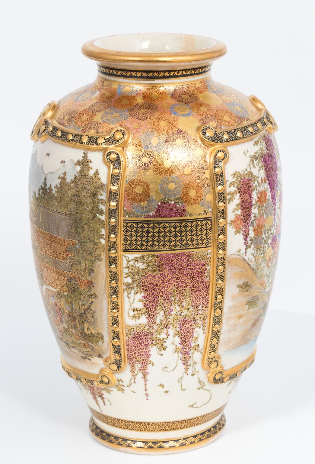 Satsuma Pottery Vase, circa 1890 For Sale 10