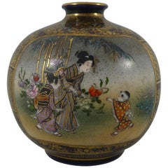 Vase en poterie de Satsuma:: Kinkozan:: vers 1900:: période Meiji