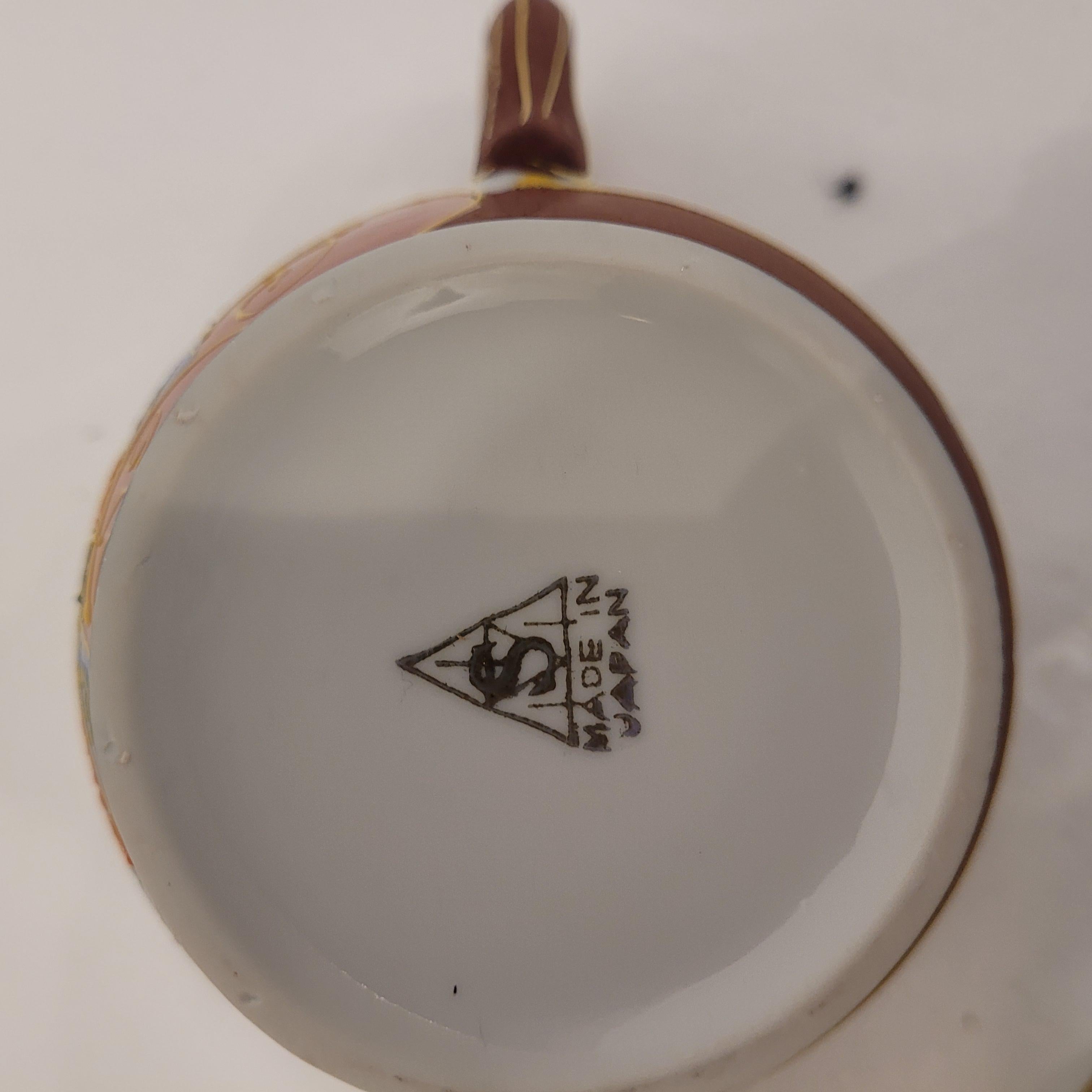 Satsuma Red Gold Blue Satsuma Porcelain Tea Set, Nakasima Japan For Sale 2