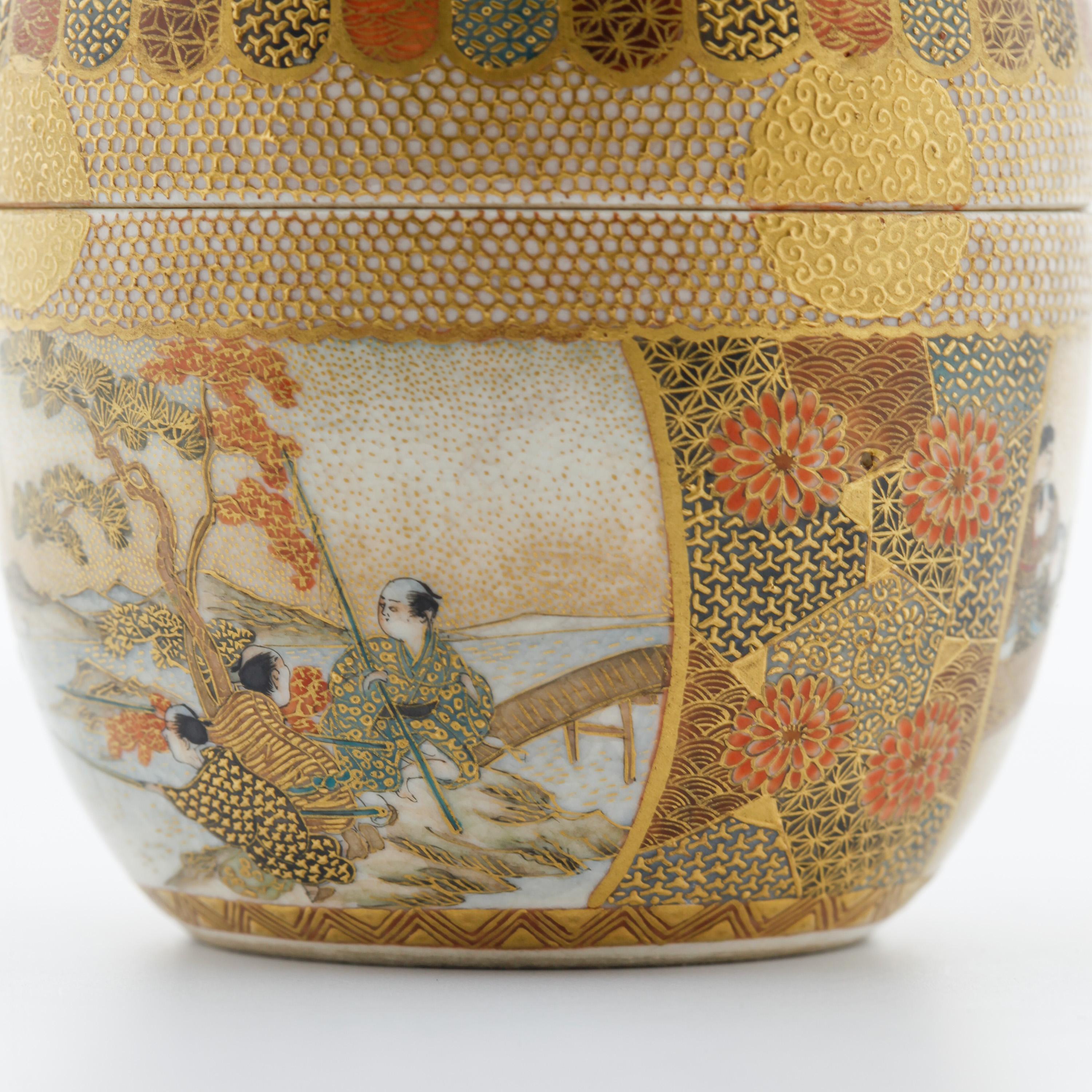 Satsuma, Tea Caddy, Meiji Period, Antique Japanese Porcelain, Japanese Ceramics 2