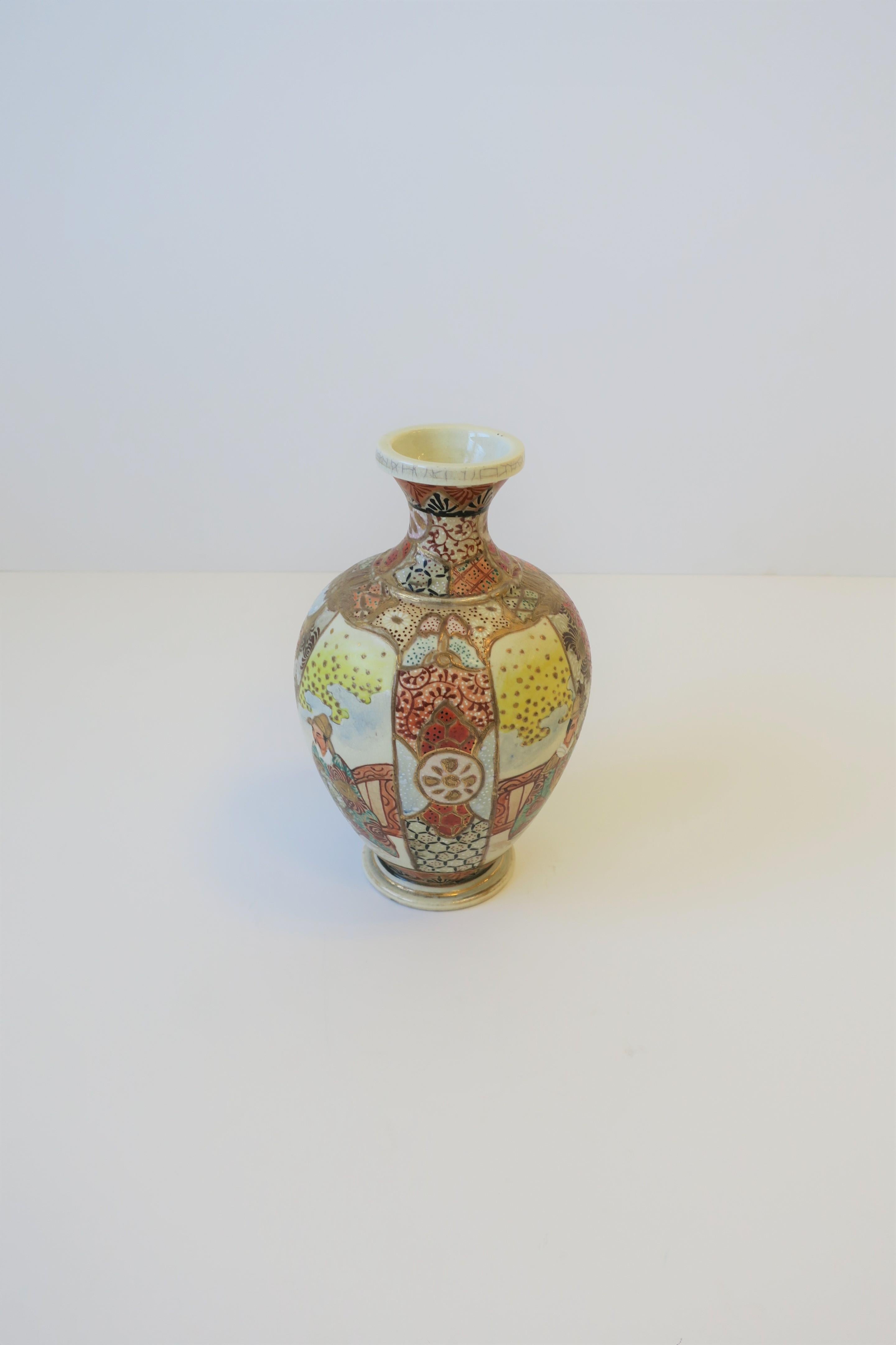 Ceramic Japanese Satsuma Vase, Early 20th Century For Sale