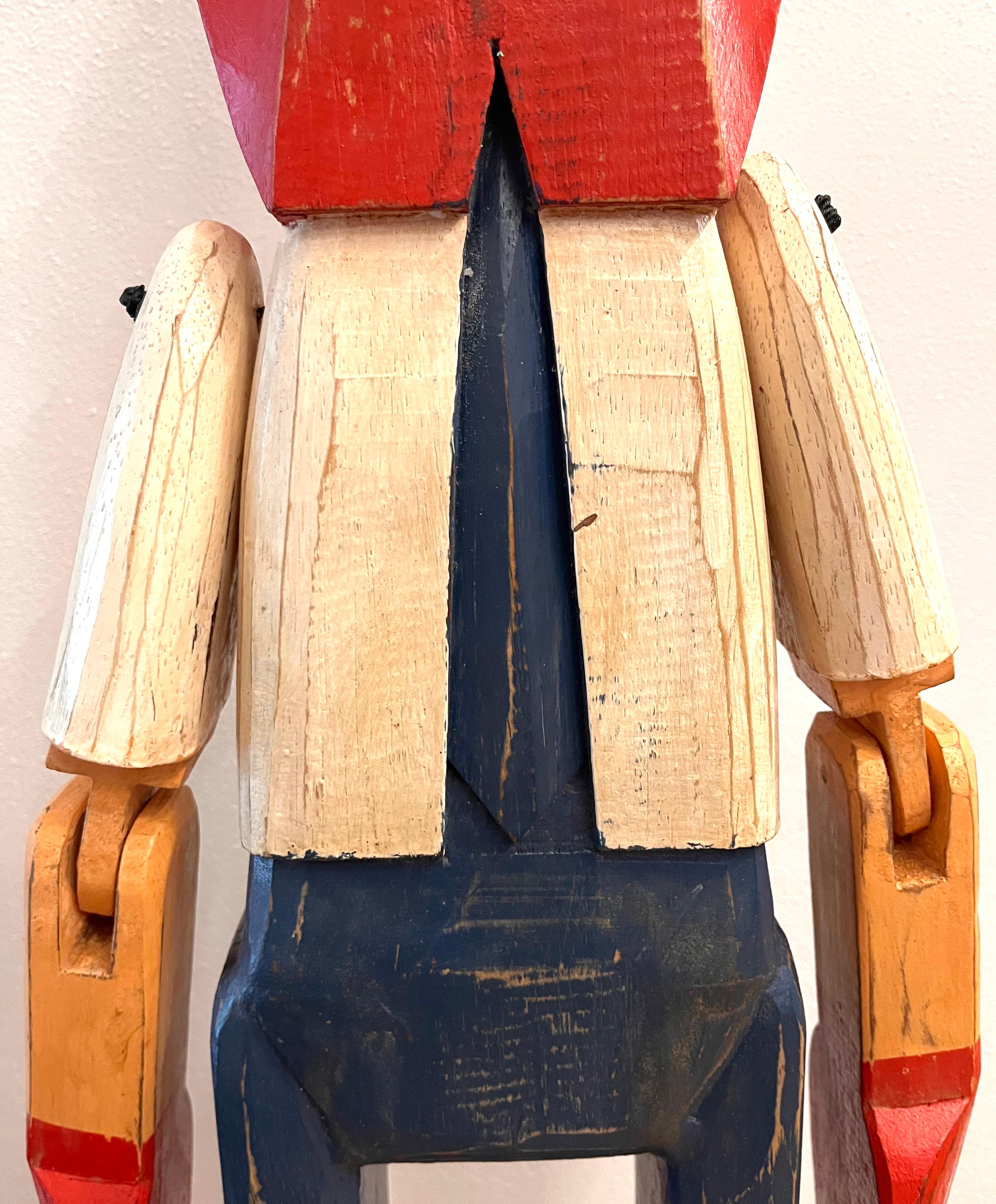 Wood Satua di Pinocchio di grandi dimensioni anni '70
