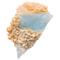 Saturated Aquamarine On Albite From Kunnar, Afghanistan