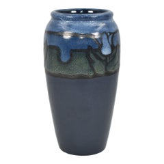 Saturday Evening Girls SEG 1925 Vintage Art Pottery Tulip Blue Ceramic Vase