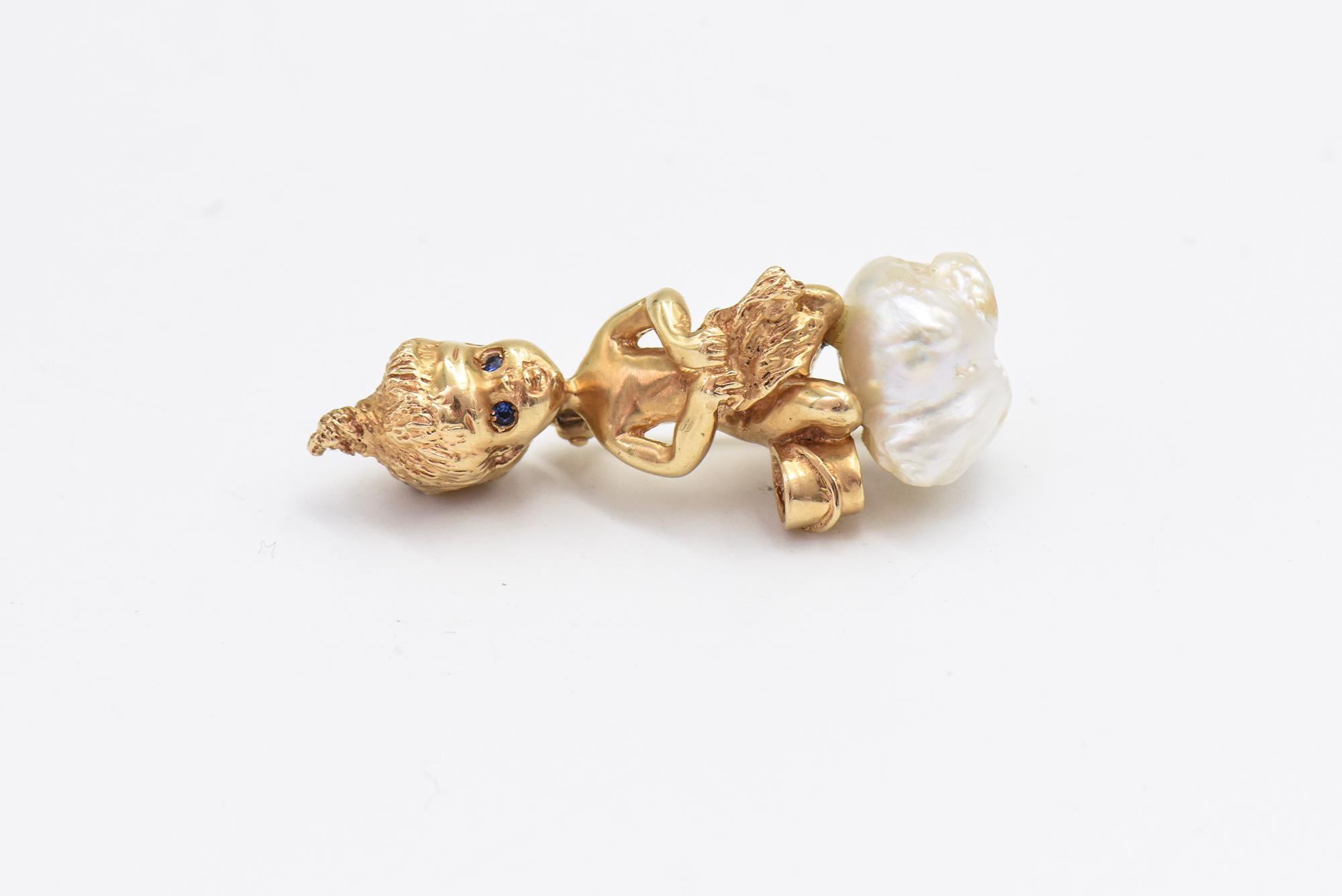 Saturdays Child Gold Brooch by William Ruser For Sale 4