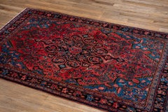 Satured Red and Blue Vintage Bidjar Medium Mat
