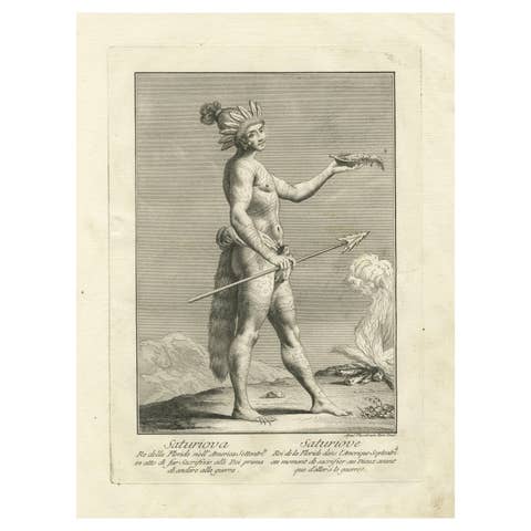 Saturiova: The Warrior King of Florida Performing a Ritual Sacrifice, c.1790