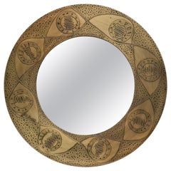 Saturn Acid Etched Patinated Brass with Antique Mirror by Studio Belgali