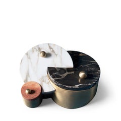 Saturn and Pluto Box, Marble and Brass, by Bohinc Studio