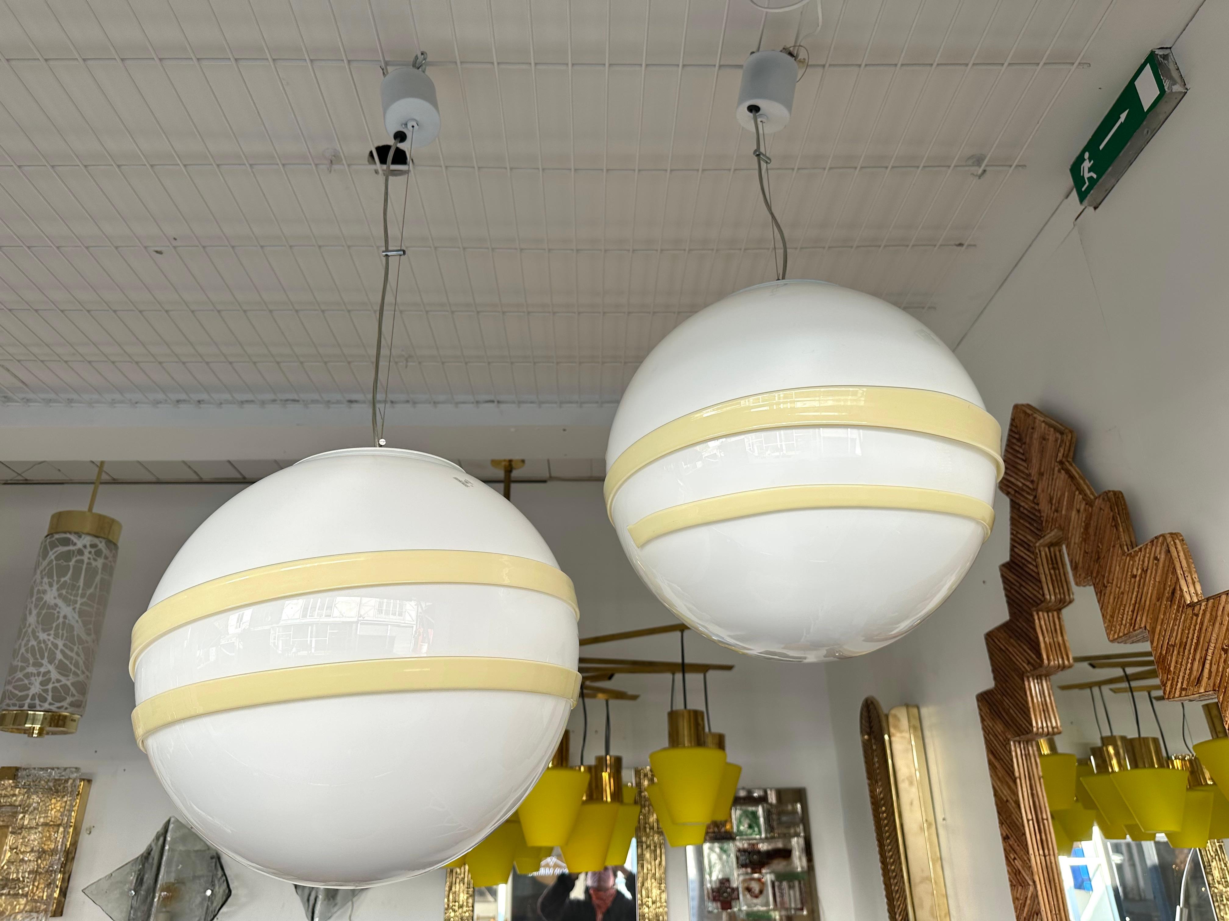 Saturn Ball Murano Glas Pendelleuchte von Murano Due, Italien, 1990er Jahre (Italienisch) im Angebot