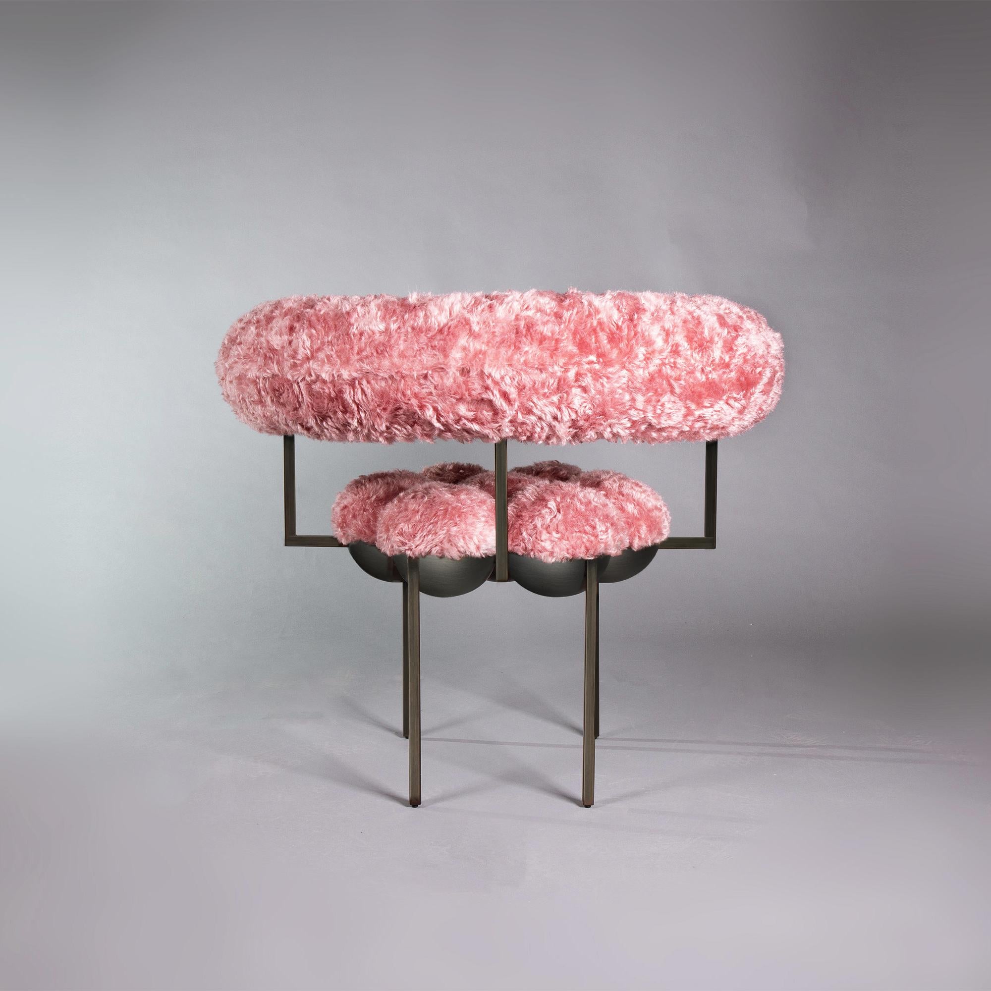 fluffy pink stool