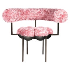 Saturn Chair, Furry Pink Fabric by Lara Bohinc, in stock