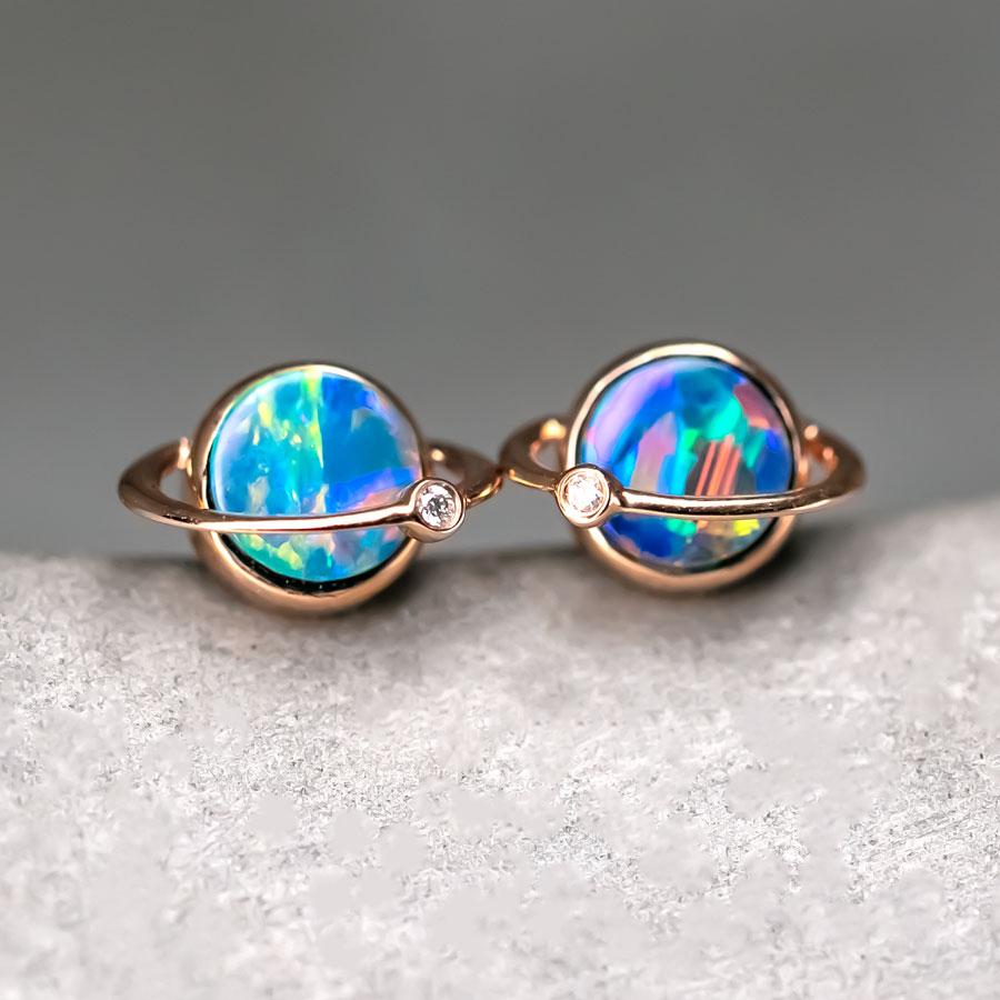Saturn Design Australian Doublet Opal Stud Earrings 18K Rose Gold.


Free Domestic USPS First Class Shipping! Free Gift Bag or Box with every order!

Opal—the queen of gemstones, is one of the most beautiful gemstones in the world. Every piece of