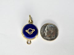 Saturn Lapis Lazuli Pendant 15mm 18K